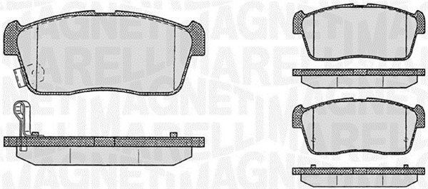 MAGNETI MARELLI stabdžių trinkelių rinkinys, diskinis stabdys 363916060470